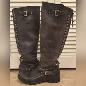 Steve Madden Tall Studded Zipper Boots